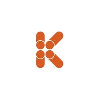 brief k hout gemakkelijk dots logo vector