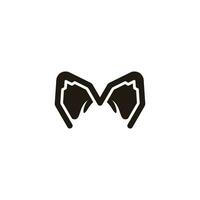 abstract brief m potlood silhouet logo vector