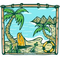 strand visie berg vakantie illustratie vector