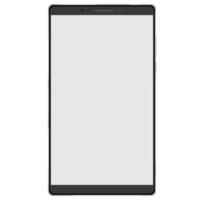 cel telefoon, smartphone scherm kader voorkant visie modern apparaatje bespotten omhoog sjabloon geïsoleerd Aan wit achtergrond. vector illustratie