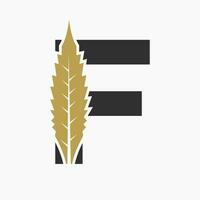 brief f hennep logo concept met marihuana blad icoon vector