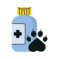 voorschrift geneeskunde voor dier. pillen vlak icoon veterinair ziekenhuis Diensten vector