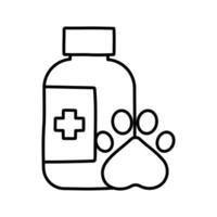 voorschrift geneeskunde voor dier. pillen tekening icoon veterinair ziekenhuis Diensten vector