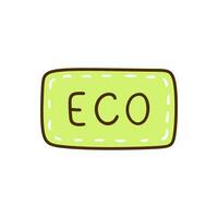 eco sticker geïsoleerd Aan wit achtergrond. vector hand getekend illustratie in tekening stijl. perfect voor decoraties, logo, divers ontwerpen. nul afval, ecologie concept.