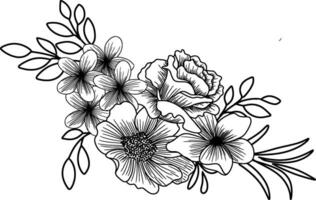 schetsen van bloemen arrangement illustratie vector