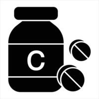 vitamine c glyph icoon ontwerp stijl vector