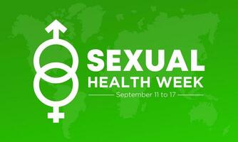seksueel Gezondheid week. september is seksueel Gezondheid bewustzijn week. vector sjabloon voor banier, groet kaart, poster met achtergrond. vector illustratie.