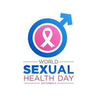 wereld seksueel Gezondheid dag is opgemerkt elke jaar in september 4. vector sjabloon voor banier, groet kaart, poster met achtergrond. vector illustratie.