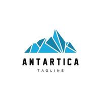 ijsberg logo, antarctica logo ontwerp, gemakkelijk natuur landschap vector illustratie sjabloon