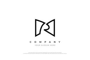 brief rm of Dhr monogram logo ontwerp vector