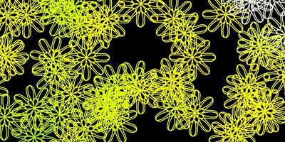 donkergroen, geel vectorpatroon met abstracte vormen. vector