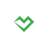 brief m berg smaragd logo vector