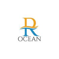 brief r oceaan Golf zon logo vector