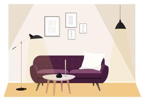 Vector woonkamer illustratie