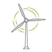 wind turbine tekening icoon. hand- getrokken windmolen geïsoleerd Aan wit achtergrond. vector