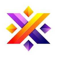 brief X kleurrijk helling logo ontwerp vector
