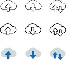 downloaden wolk pictogrammen reeks vector