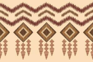 etnisch ikat kleding stof patroon meetkundig stijl.afrikaans ikat borduurwerk etnisch oosters patroon bruin room achtergrond. abstract,vector,illustratie.textuur,kleding,lijst,decoratie,tapijt,motief. vector