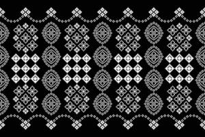 etnisch meetkundig kleding stof patroon kruis steek.ikat borduurwerk etnisch oosters pixel patroon zwart achtergrond. abstract,vector,illustratie. textuur,kleding,lijst,decoratie,motieven,zijde behang. vector