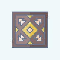 icoon tapijt. verwant naar Amerikaans inheems symbool. tekening stijl. gemakkelijk ontwerp bewerkbaar. gemakkelijk illustratie vector