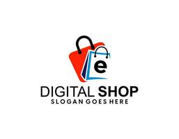 online winkel logo ontwerpen sjabloon. illustratie vector grafisch van wijzer pijl en winkel zak combinatie logo ontwerp concept. perfect voor e-commerce, verkoop, korting of op te slaan web element. bedrijf embleem