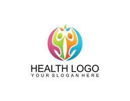 Gezondheid logo, mensen zorg logo sjabloon vector