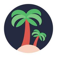 tropisch palm bomen Aan een strand vector