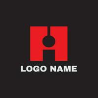 Hoi rood zwart eerste monogram brief logo ontwerp vector