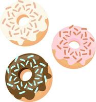 pastel donuts reeks geïsoleerd Aan wit achtergrond vector