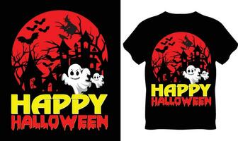 gelukkig halloween uniek t-shirt ontwerp vector