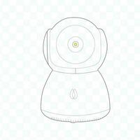 web cam camera, persoonlijk huis veiligheid hd camera, vector, lijn kunst, illustratie, vector