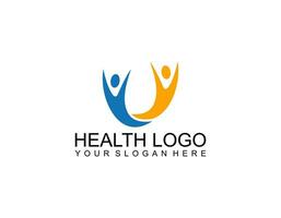 abstract ronde symbool met gelukkig menselijk silhouet. sport, fitheid, medisch of Gezondheid zorg centrum logo ontwerp concept. vector