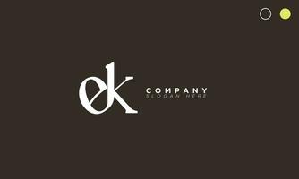 ek alfabet brieven initialen monogram logo ke, e en k vector