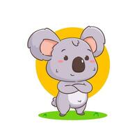 schattig koala beer tekenfilm karakter. aanbiddelijk kawaii dier vector illustratie. geïsoleerd wit achtergrond.
