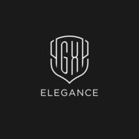 eerste gx logo monoline schild icoon vorm met luxe stijl vector