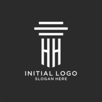 hh initialen met gemakkelijk pijler logo ontwerp, creatief wettelijk firma logo vector