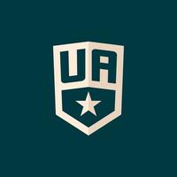 eerste ua logo ster schild symbool met gemakkelijk ontwerp vector