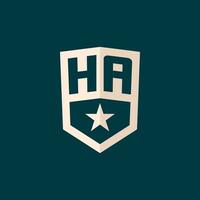 eerste ha logo ster schild symbool met gemakkelijk ontwerp vector