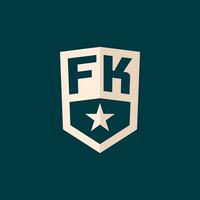 eerste fk logo ster schild symbool met gemakkelijk ontwerp vector