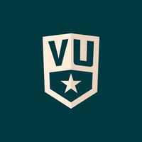 eerste vu logo ster schild symbool met gemakkelijk ontwerp vector