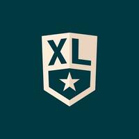 eerste xl logo ster schild symbool met gemakkelijk ontwerp vector