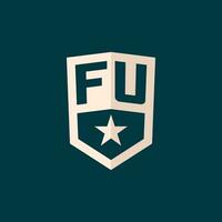 eerste fu logo ster schild symbool met gemakkelijk ontwerp vector