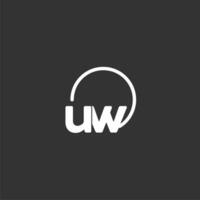 u W eerste logo met afgeronde cirkel vector