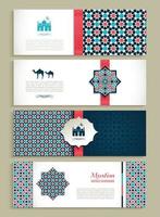 banners set van etnische ramadan design. religie abstracte set van lay-out. vector