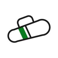 rugzak icoon duotoon groen zwart kleur sport symbool illustratie. vector
