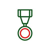 medaille icoon duokleur groen rood kleur leger symbool perfect. vector