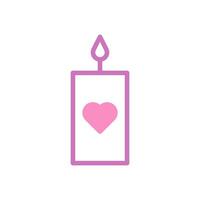 kaars liefde icoon duotoon Purper roze stijl Valentijn illustratie symbool perfect. vector