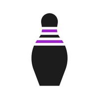 bowling icoon solide Purper zwart sport symbool illustratie. vector