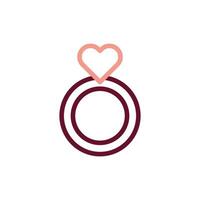 ring liefde icoon duokleur bruin beige stijl Valentijn illustratie symbool perfect. vector