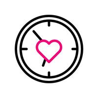 SmartWatch liefde icoon duokleur zwart roze stijl Valentijn illustratie symbool perfect. vector